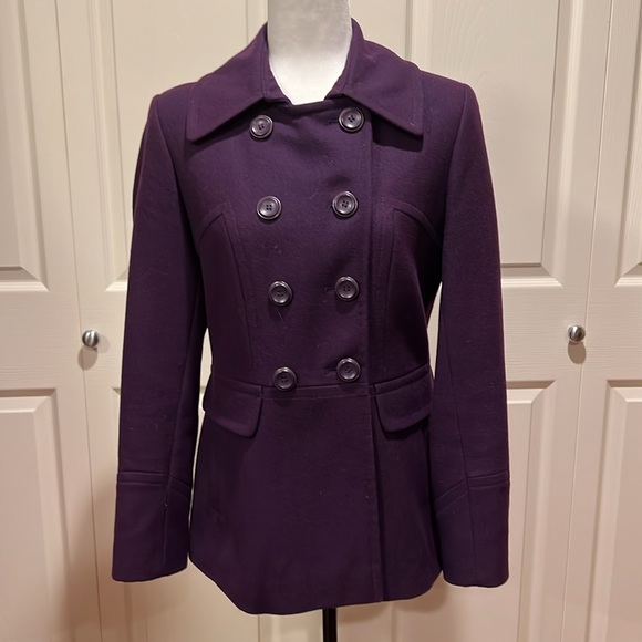 Gorgeous purple double breasted pea coat by DKNY - Picture 2 of 7